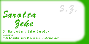 sarolta zeke business card